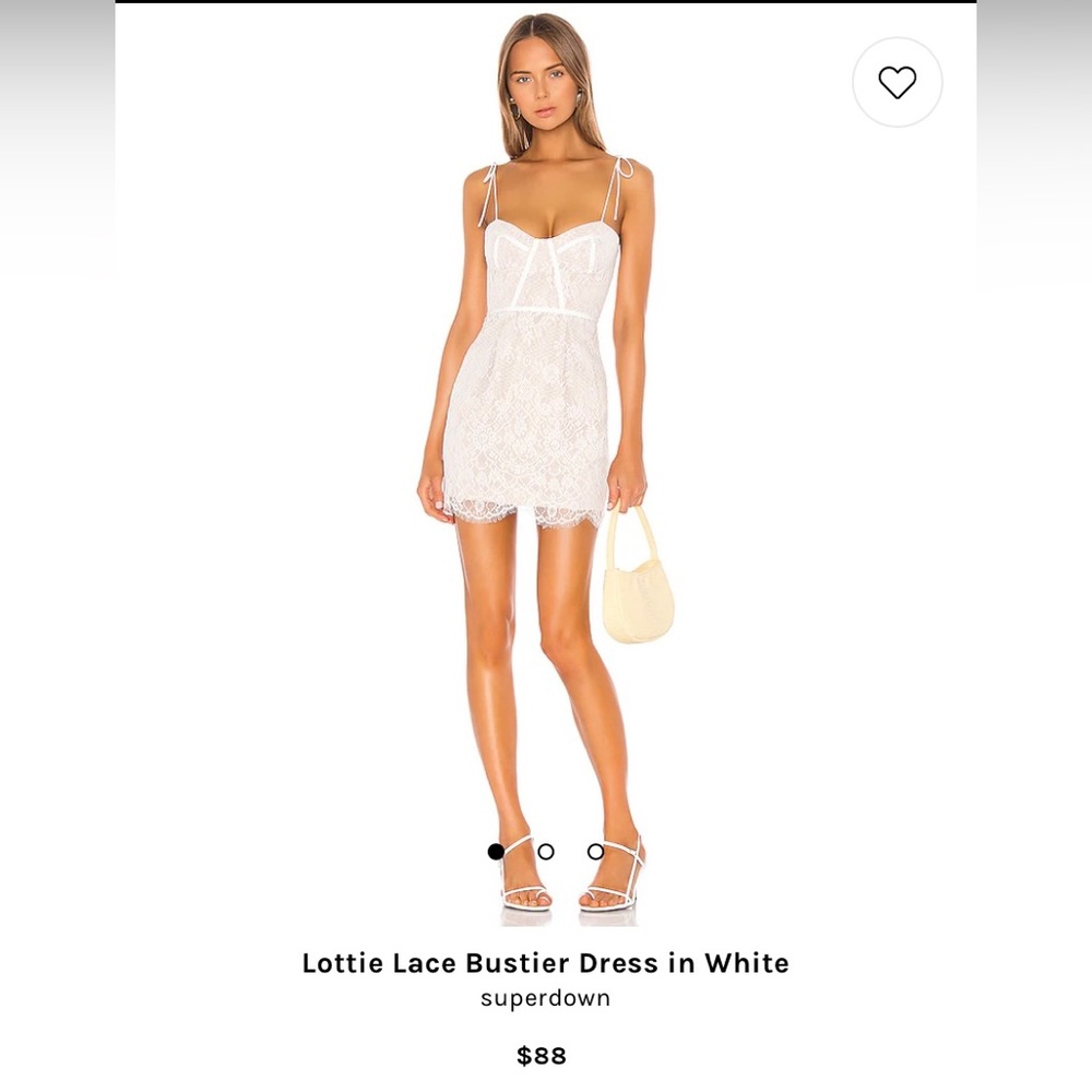 Superdown Lottie Lace Bustier Dress in White